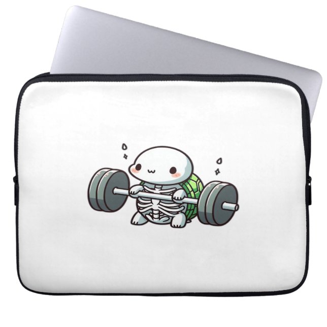 Deadlift Cute Turtle Classic T-Shirt Laptop Sleeve (Front)