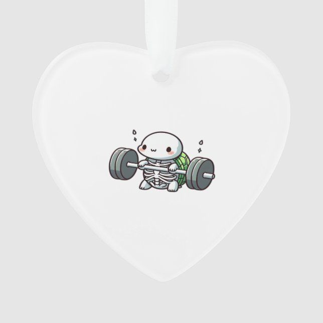 Deadlift Cute Turtle Classic T-Shirt Ornament (Front)