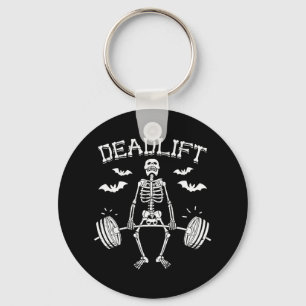 Deadlift Funny Halloween Saying Skeleton Rbell Gym Key Ring