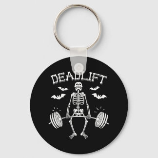 Deadlift Funny Halloween Saying Skeleton Rbell Gym Key Ring