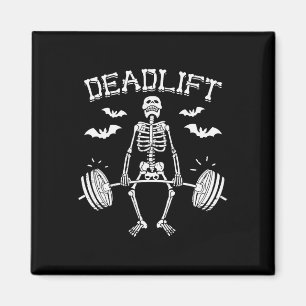 Deadlift Funny Halloween Saying Skeleton Rbell Gym Magnet