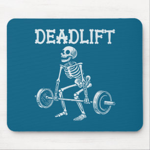 Deadlift Funny Halloween Skeleton Weight Lifting W Mouse Mat