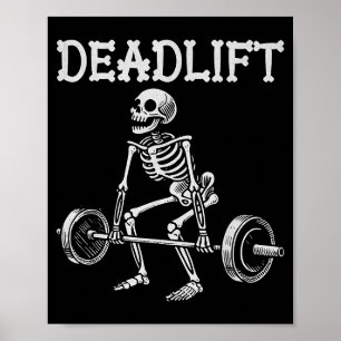 Deadlift Funny Halloween Skeleton Weight Lifting W Poster