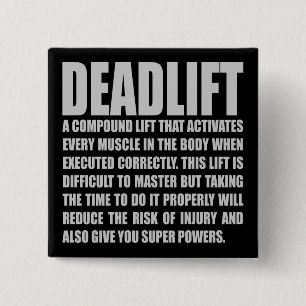 Deadlift - Funny Workout Motivational 15 Cm Square Badge