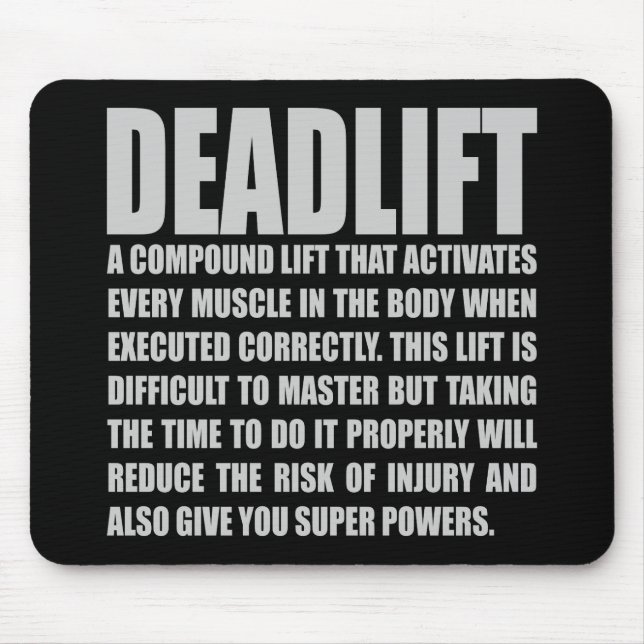 Deadlift - Funny Workout Motivational Mouse Mat (Front)