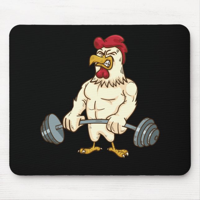 Deadlift Gym Chicken Fitness Bodybuilding Mouse Mat (Front)