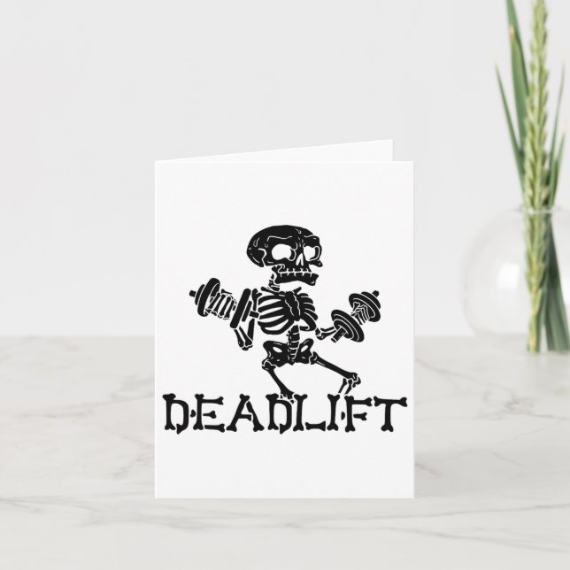 Deadlift Halloween Skeleton Workout Bodybuilding G Card (Front)