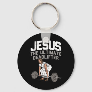 Deadlift Jesus I Christian Weightlifting Funny Wor Key Ring
