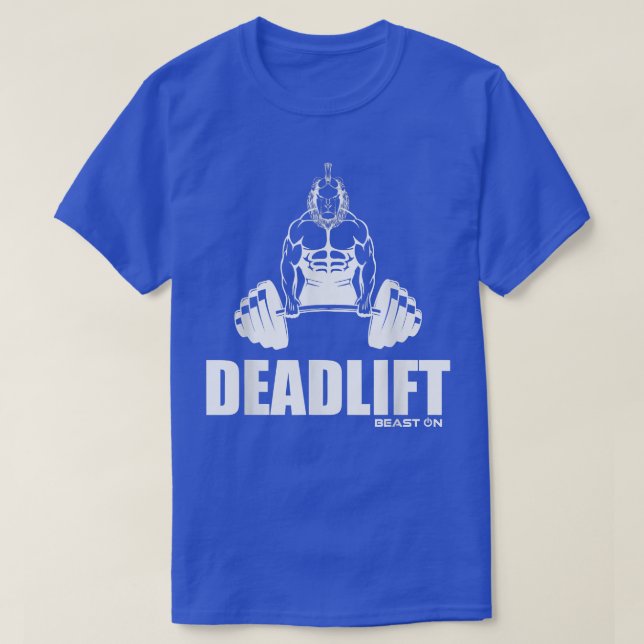 Deadlift Lion Soldier Deadlift Fitness Motivation  T-Shirt (Design Front)