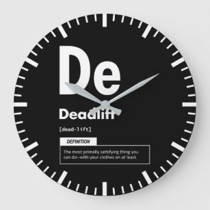 Deadlift - Periodic Table - Funny Gym Meme Large Clock
