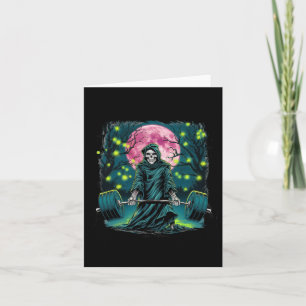 Deadlift Skeleton Gift Fitness Goth Tarot Card Gym