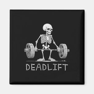 Deadlift Skeleton Halloween Funny Weight Lifting C Magnet