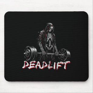Deadlift Skeleton Halloween Gym Jokes Weightliftin Mouse Mat