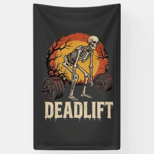 Deadlift Skeleton Halloween Gym Workout Design Banner