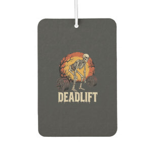 Deadlift Skeleton Halloween Gym Workout Design Car Air Freshener