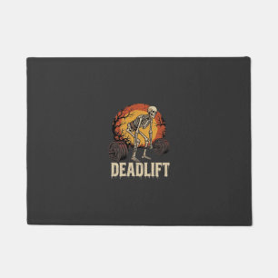 Deadlift Skeleton Halloween Gym Workout Design Doormat