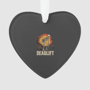 Deadlift Skeleton Halloween Gym Workout Design Ornament
