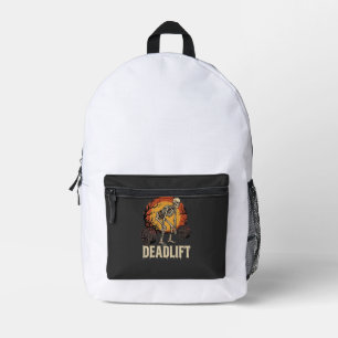 Deadlift Skeleton Halloween Gym Workout Design Printed Backpack