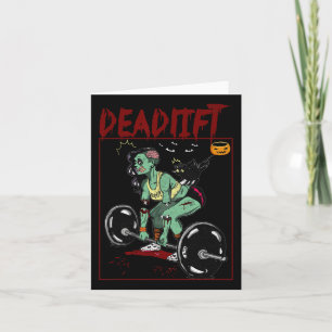 Deadlift Skeleton Weightlifter Bodybuilder Workout Card