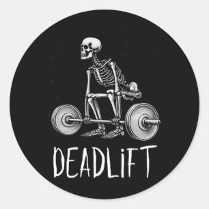 Deadlift Skeleton Workout Halloween Weight Lifting Classic Round Sticker
