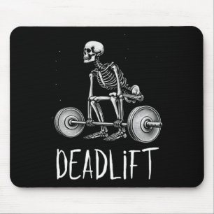 Deadlift Skeleton Workout Halloween Weight Lifting Mouse Mat