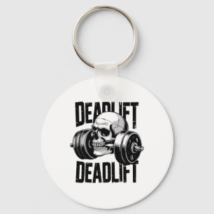Deadlift Skull Skeleton Workout Powerlifting Gym L Key Ring