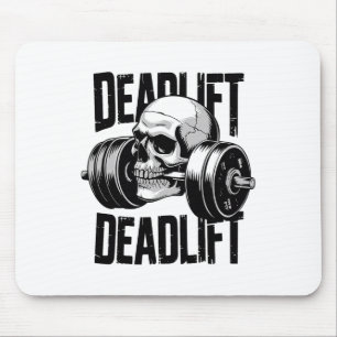 Deadlift Skull Skeleton Workout Powerlifting Gym L Mouse Mat