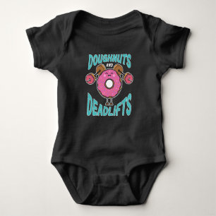 Deadlift Workout Donut dumbbell Weightlifting Baby Bodysuit