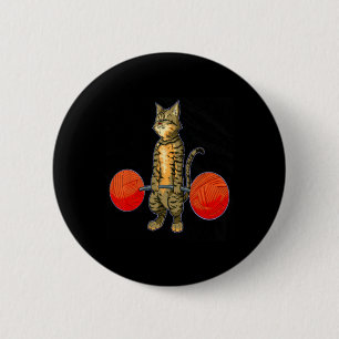 Deadlifting Cat Weightlifting Bodybuilding Fitness 6 Cm Round Badge