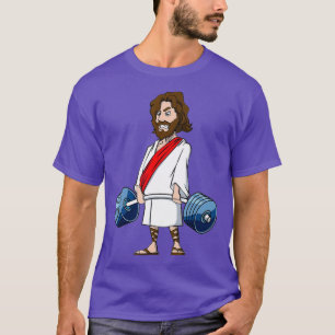 Deadlifting Jesus Funny Relgious Jesus Workout T-Shirt