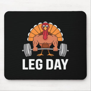 Deadlifting Turkey Leg Day Thanksgiving Funny Gym  Mouse Mat