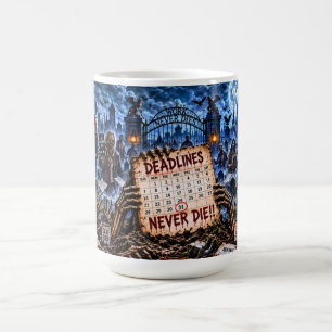 Deadlines Never Die Halloween Zombie 15 oz Mug