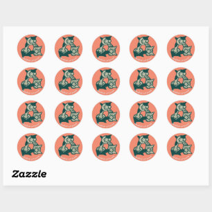 Deadlock cat punch classic round sticker