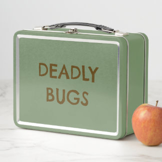 'DEADLY BUGS' Poison Funny Horror Metal Lunchbox