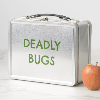 'DEADLY BUGS' Poison Funny Horror Metal Lunchbox