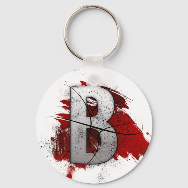 Deadly Design Monogram Letter B Key Ring (Front)