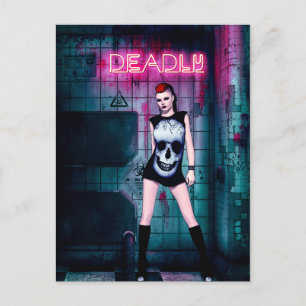 Deadly Gothic Girl Postcard