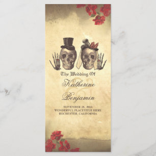 Deadly nice Gothic skull couple wedding programs Programme