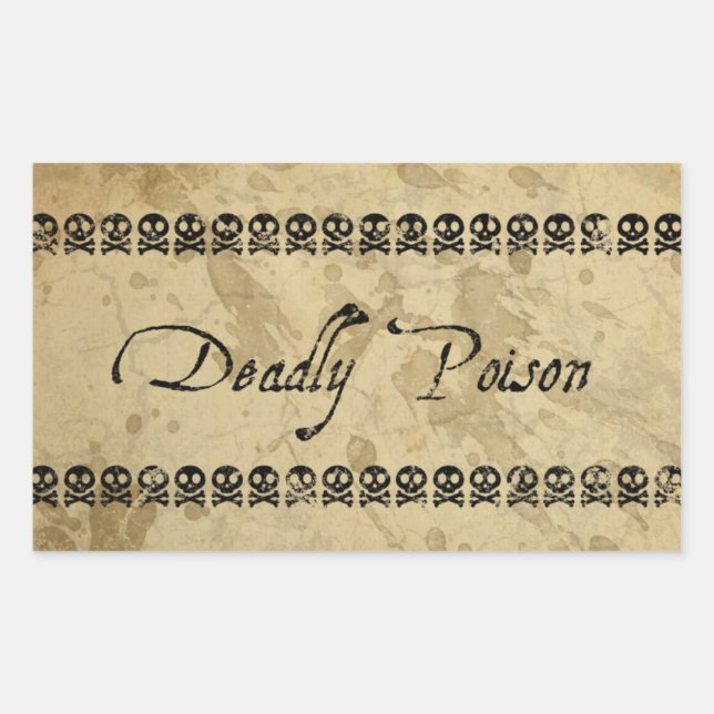 Deadly Poison Stickers (rectangle) (Front)