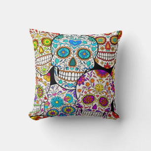 Dead's Day: Vibrant Mexican Patterns. Cushion