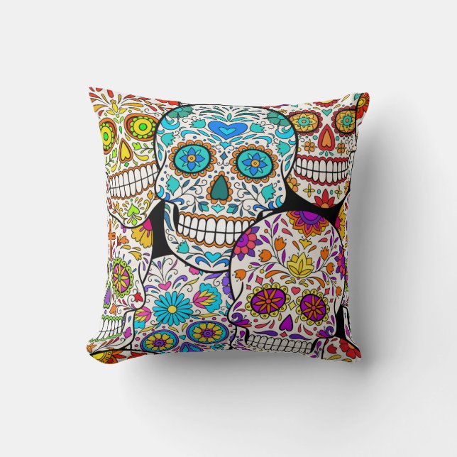 Dead's Day: Vibrant Mexican Patterns. Cushion (Front)