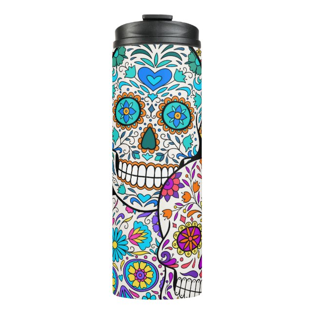 Dead's Day: Vibrant Mexican Patterns. Thermal Tumbler (Front)