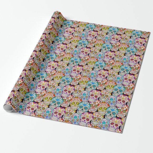 Dead's Day: Vibrant Mexican Patterns. Wrapping Paper (Unrolled)