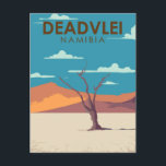 Deadvlei Namibia Travel Vintage Art Postcard<br><div class="desc">Deadvlei vector artwork. Deadvlei is a white clay pan located near the more famous salt pan of Sossusvlei,  inside the Namib-Naukluft Park in Namibia.</div>
