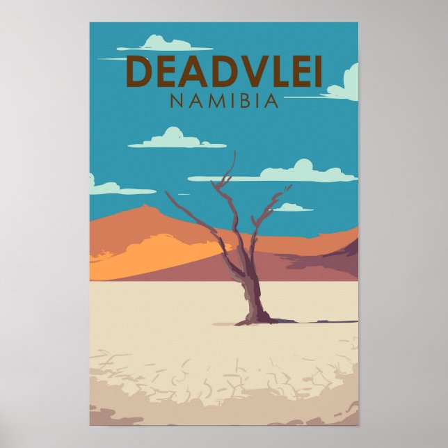 Deadvlei Namibia Travel Vintage Art Poster (Front)