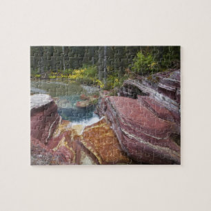 Deadwood Falls on Reynolds Creek in autumn in Jigsaw Puzzle