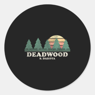 Deadwood Sd Vintage Throwback Tee Retro 70s Design Classic Round Sticker
