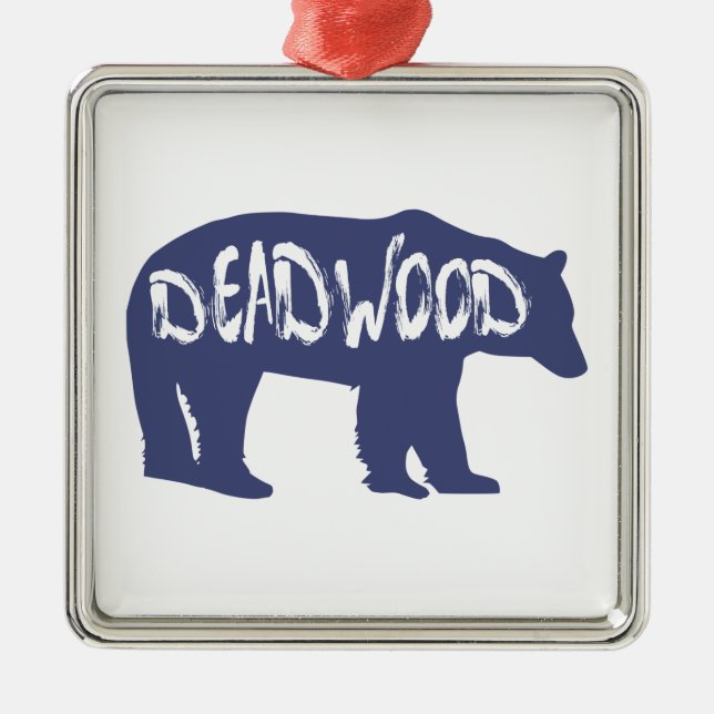 Deadwood South Dakota Bear Metal Tree Decoration (Front)