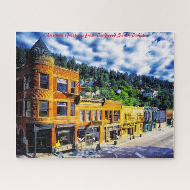 Deadwood South Dakota. Christmas Greetings Jigsaw Puzzle (Horizontal)