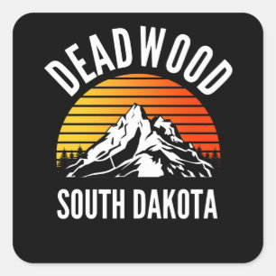 Deadwood South Dakota Mountain Square Sticker